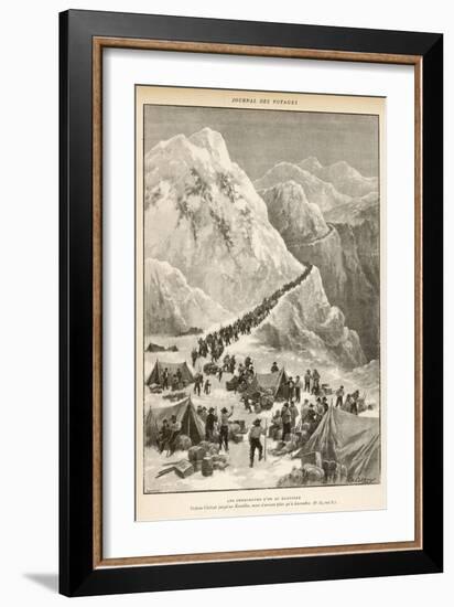 The Klondike Gold Rush, The Stream of Prospectors Making Their Way Across the Chilcot Pass-C. Clerice-Framed Art Print