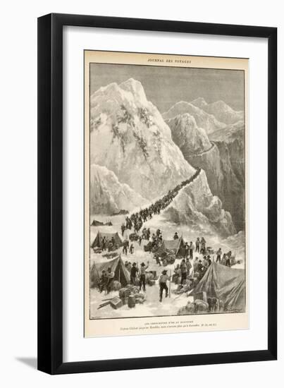 The Klondike Gold Rush, The Stream of Prospectors Making Their Way Across the Chilcot Pass-C. Clerice-Framed Art Print