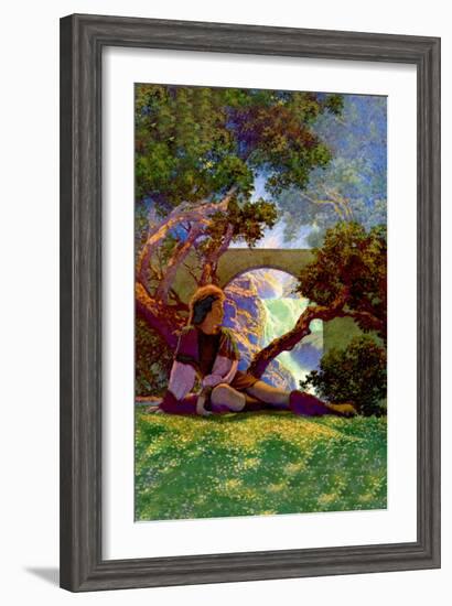 The Knave of Hearts in the Meadow-Maxfield Parrish-Framed Art Print