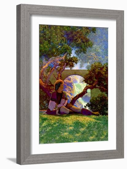 The Knave of Hearts in the Meadow-Maxfield Parrish-Framed Art Print