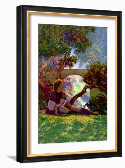 The Knave of Hearts in the Meadow-Maxfield Parrish-Framed Art Print