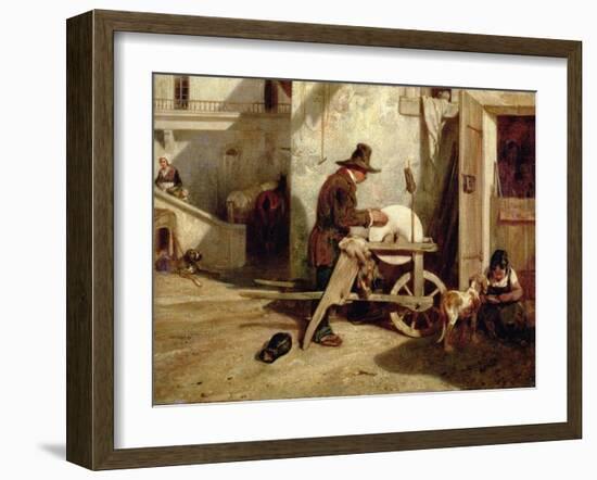 The Knife-Grinder-Alexandre Gabriel Decamps-Framed Giclee Print