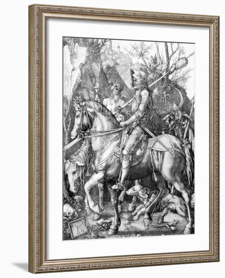 The Knight, Death and The Devil , c.1514-Albrecht Dürer-Framed Art Print