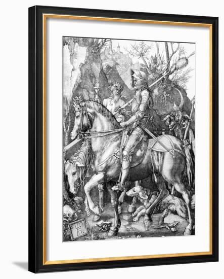 The Knight, Death and The Devil , c.1514-Albrecht Dürer-Framed Art Print