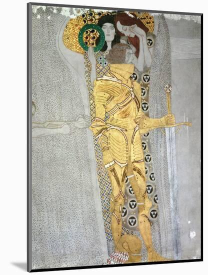 The Knight Detail of the Beethoven Frieze, Said to be a Portrait of Gustav Mahler (1860-1911), 1902-Gustav Klimt-Mounted Premium Giclee Print