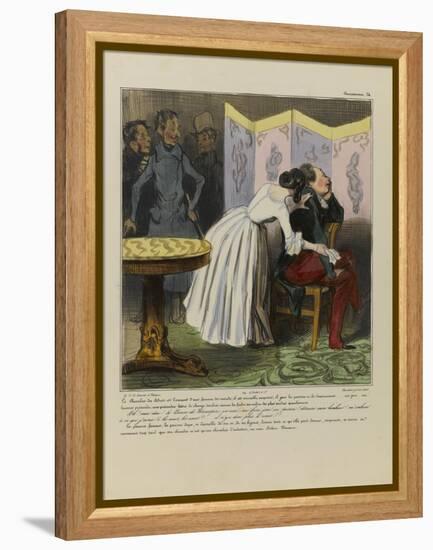 The Knight of Adrets Is a Society Woman's Lover, He's Kind, Assidious, Passionate and Devoted...-Honore Daumier-Framed Premier Image Canvas