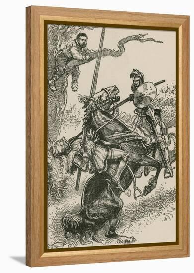 The Knight of the Mirrors Was Hurried, in Spite of Himself, over His Horse's Crupper-Paul Hardy-Framed Premier Image Canvas