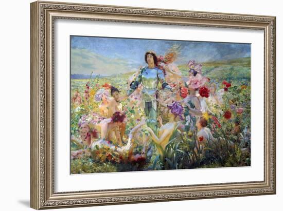 The Knight with the Flower Nymphs-Georges Rochegrosse-Framed Premium Giclee Print