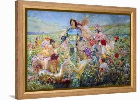 The Knight with the Flower Nymphs-Georges Rochegrosse-Framed Premier Image Canvas