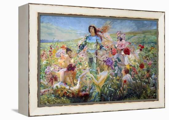 The Knight with the Flower Nymphs-Georges Rochegrosse-Framed Premier Image Canvas