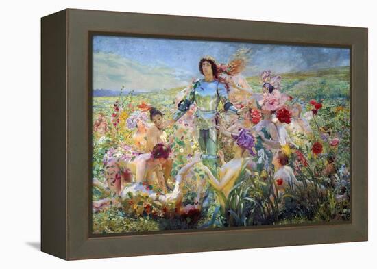 The Knight with the Flower Nymphs-Georges Rochegrosse-Framed Premier Image Canvas