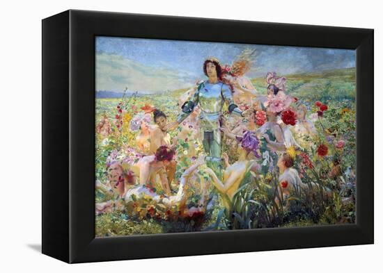 The Knight with the Flower Nymphs-Georges Rochegrosse-Framed Premier Image Canvas