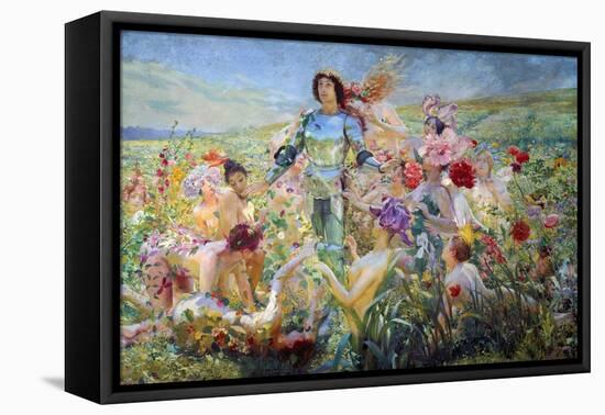 The Knight with the Flower Nymphs-Georges Rochegrosse-Framed Premier Image Canvas