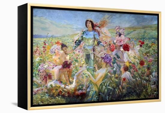 The Knight with the Flower Nymphs-Georges Rochegrosse-Framed Premier Image Canvas