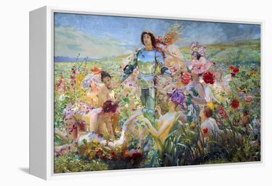 The Knight with the Flower Nymphs-Georges Rochegrosse-Framed Premier Image Canvas