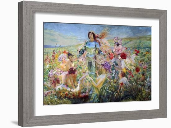 The Knight with the Flower Nymphs-Georges Rochegrosse-Framed Giclee Print