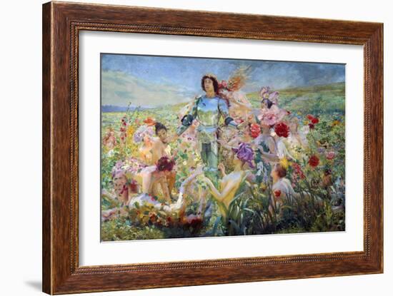 The Knight with the Flower Nymphs-Georges Rochegrosse-Framed Giclee Print