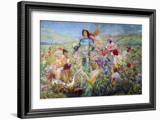 The Knight with the Flower Nymphs-Georges Rochegrosse-Framed Giclee Print