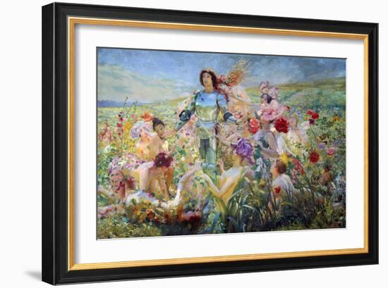 The Knight with the Flower Nymphs-Georges Rochegrosse-Framed Giclee Print