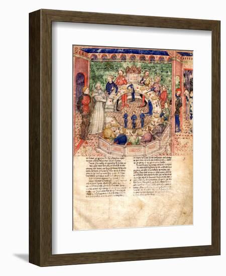 The Knights of the Round (Miniature From La Quete Du Saint Graal Et La Mort D'Arthus)-null-Framed Giclee Print