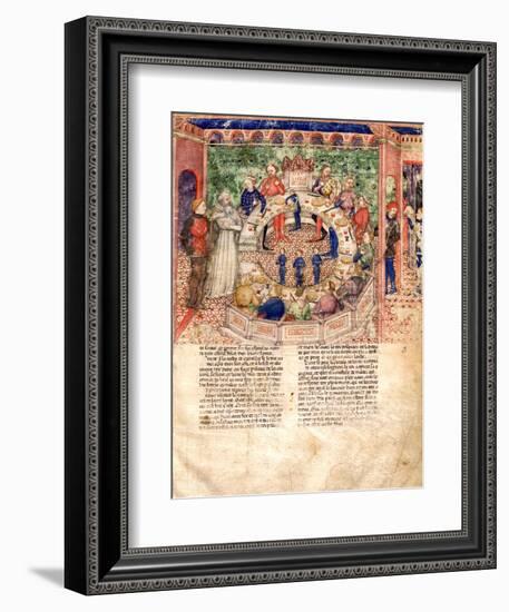 The Knights of the Round (Miniature From La Quete Du Saint Graal Et La Mort D'Arthus)-null-Framed Giclee Print