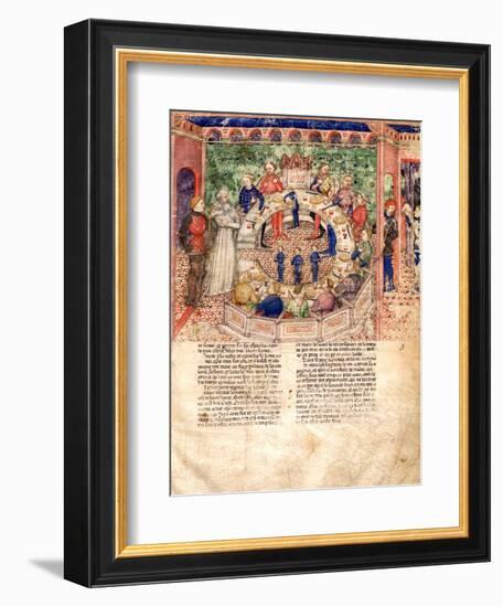 The Knights of the Round (Miniature From La Quete Du Saint Graal Et La Mort D'Arthus)-null-Framed Giclee Print