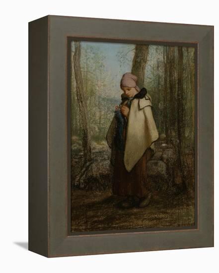 The Knitting Shepherdess, 1856-57-Jean-Francois Millet-Framed Premier Image Canvas