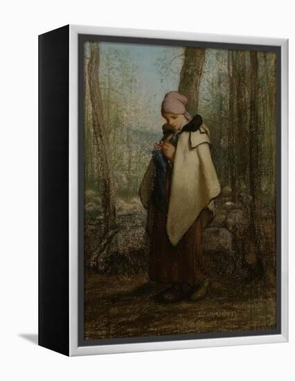 The Knitting Shepherdess, 1856-57-Jean-Francois Millet-Framed Premier Image Canvas