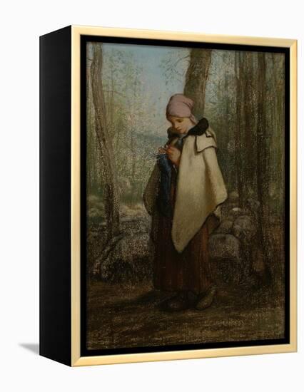 The Knitting Shepherdess, 1856-57-Jean-Francois Millet-Framed Premier Image Canvas