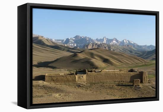The Koh-e Baba mountains make an impressive backdrop in Bamiyan Province, Afghanistan, Asia-Alex Treadway-Framed Premier Image Canvas