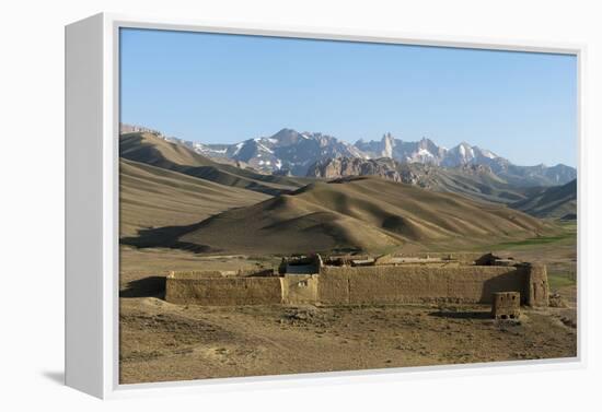 The Koh-e Baba mountains make an impressive backdrop in Bamiyan Province, Afghanistan, Asia-Alex Treadway-Framed Premier Image Canvas