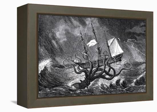 The Kraken, as Seen by the Eye of Imagination, from John Gibson's Monsters of the Sea, 1887-Edward Etherington-Framed Premier Image Canvas