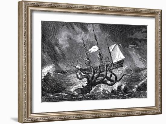 The Kraken, as Seen by the Eye of Imagination, from John Gibson's Monsters of the Sea, 1887-Edward Etherington-Framed Giclee Print