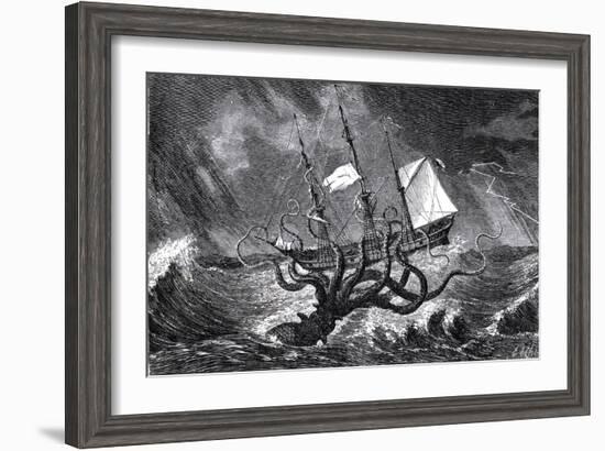 The Kraken, as Seen by the Eye of Imagination, from John Gibson's Monsters of the Sea, 1887-Edward Etherington-Framed Giclee Print