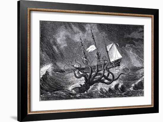 The Kraken, as Seen by the Eye of Imagination, from John Gibson's Monsters of the Sea, 1887-Edward Etherington-Framed Giclee Print