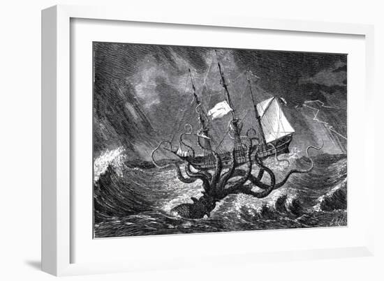 The Kraken, as Seen by the Eye of Imagination, from John Gibson's Monsters of the Sea, 1887-Edward Etherington-Framed Giclee Print