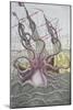 The Kraken Drags Down a Ship-null-Mounted Giclee Print