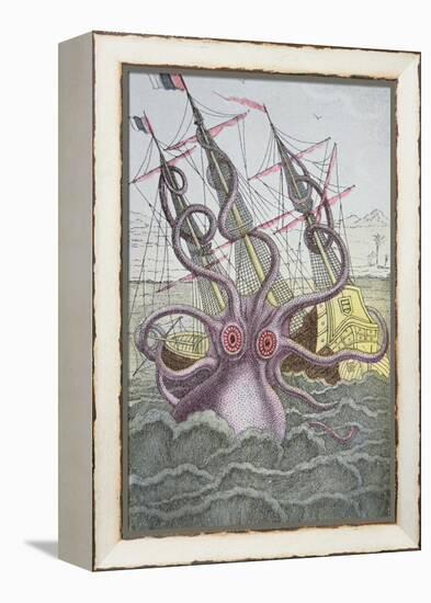 The Kraken Drags Down a Ship-null-Framed Premier Image Canvas