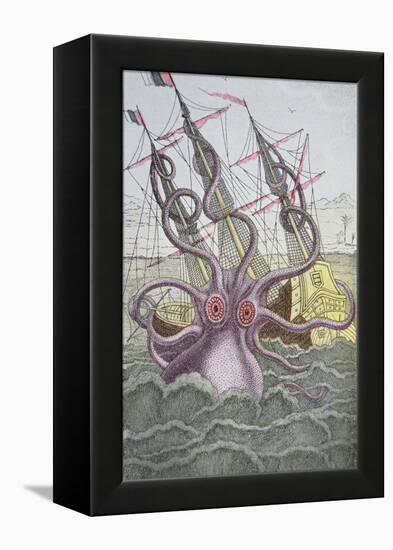 The Kraken Drags Down a Ship-null-Framed Premier Image Canvas