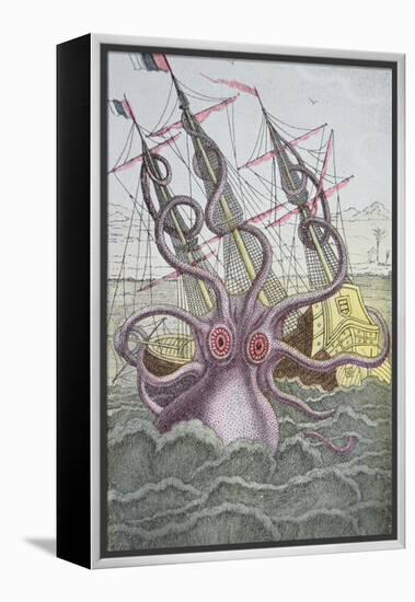 The Kraken Drags Down a Ship-null-Framed Premier Image Canvas