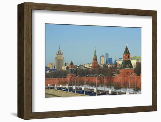 The Kremlin Wall and the Business Center, Moscow, Russia, Europe-Bruno Morandi-Framed Photographic Print