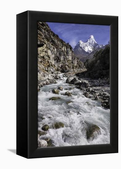 The Kumba Valley in Nepal with Ama Dablam in the Background, Himalayas, Nepal, Asia-John Woodworth-Framed Premier Image Canvas