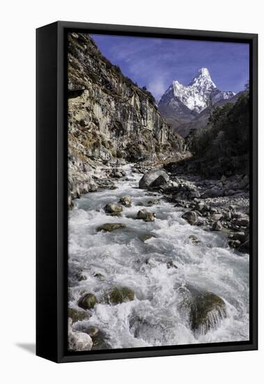The Kumba Valley in Nepal with Ama Dablam in the Background, Himalayas, Nepal, Asia-John Woodworth-Framed Premier Image Canvas