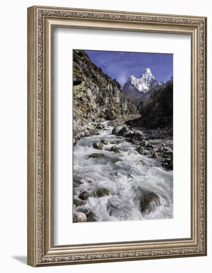 The Kumba Valley in Nepal with Ama Dablam in the Background, Himalayas, Nepal, Asia-John Woodworth-Framed Photographic Print