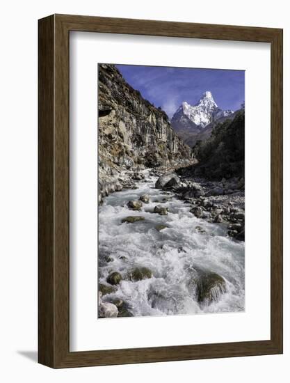 The Kumba Valley in Nepal with Ama Dablam in the Background, Himalayas, Nepal, Asia-John Woodworth-Framed Photographic Print