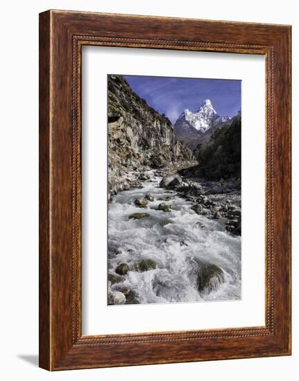 The Kumba Valley in Nepal with Ama Dablam in the Background, Himalayas, Nepal, Asia-John Woodworth-Framed Photographic Print