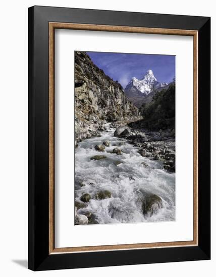 The Kumba Valley in Nepal with Ama Dablam in the Background, Himalayas, Nepal, Asia-John Woodworth-Framed Photographic Print