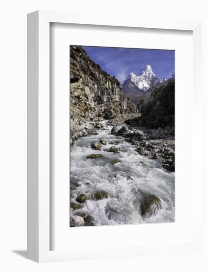 The Kumba Valley in Nepal with Ama Dablam in the Background, Himalayas, Nepal, Asia-John Woodworth-Framed Photographic Print