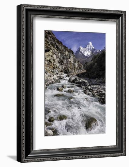 The Kumba Valley in Nepal with Ama Dablam in the Background, Himalayas, Nepal, Asia-John Woodworth-Framed Photographic Print