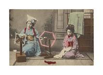 Women Under Wisteria Trellis-The Kyoto Collection-Framed Premium Giclee Print